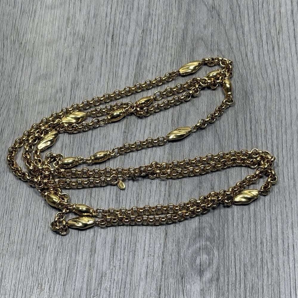 MONET Gold Tone Chain 54” Long Heavy Necklace Jewlery